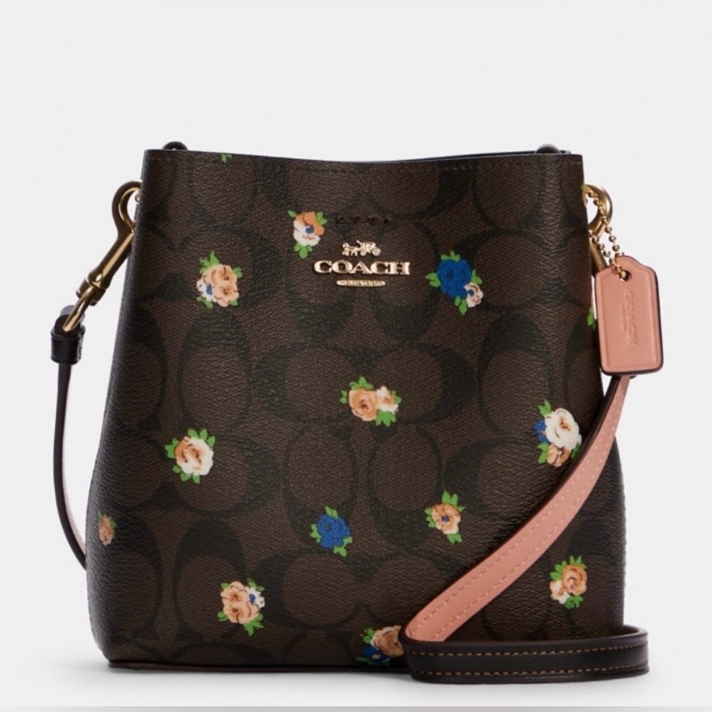 Coach Brown Floral Crossbody Bag